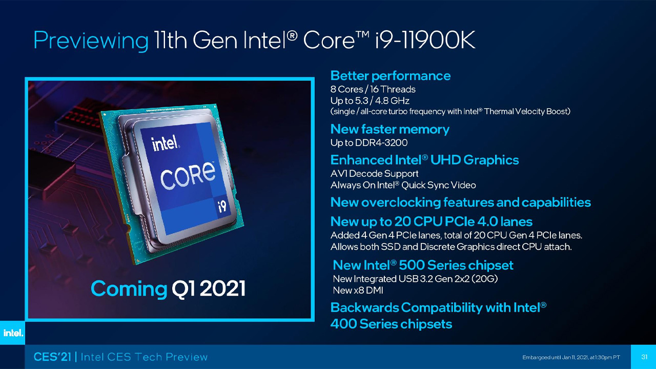 intel core i9-11900K cpu özellikleri