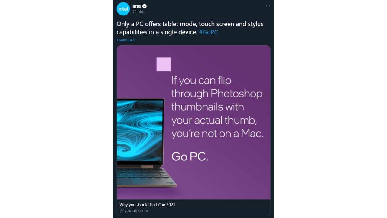 Intel mac m1 tweet
