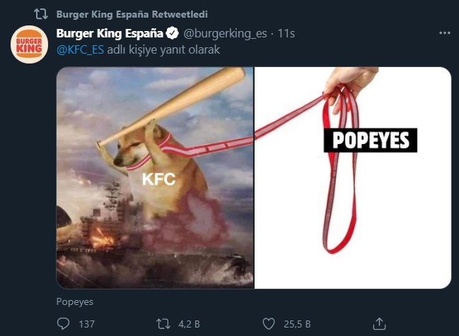 KFC Burger King kapışması