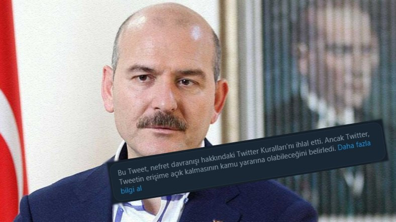 Twitter, İçişleri Bakanı Süleyman Soylu'nun Tweetini İkinci Kez Engelledi