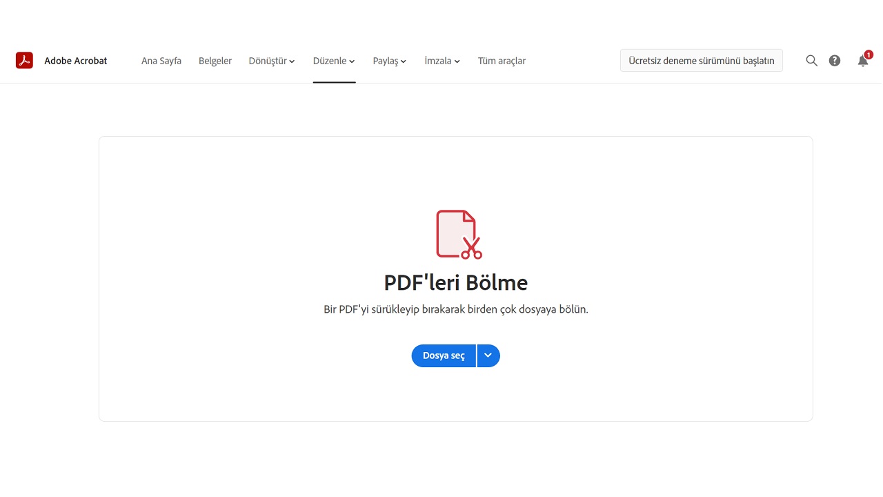 Adobe Acrobat DC ile PDF sayfalarını ayırma
