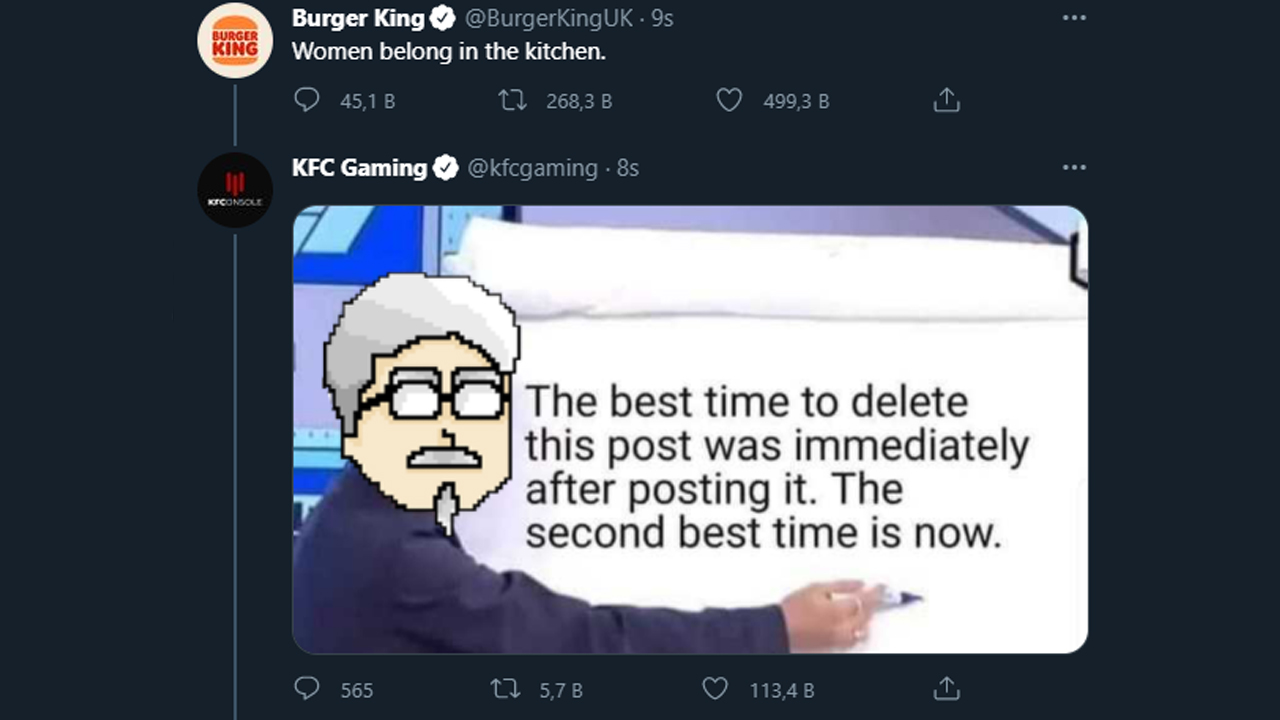 Burger King'in paylaşımına KFC'den gelen yanıt