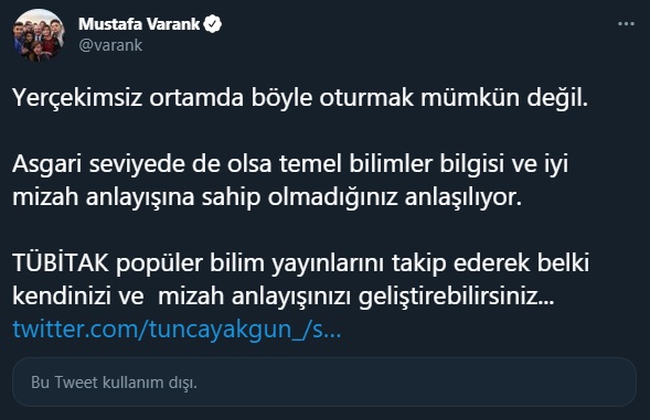 Mustafa Varank Twitter açıklama
