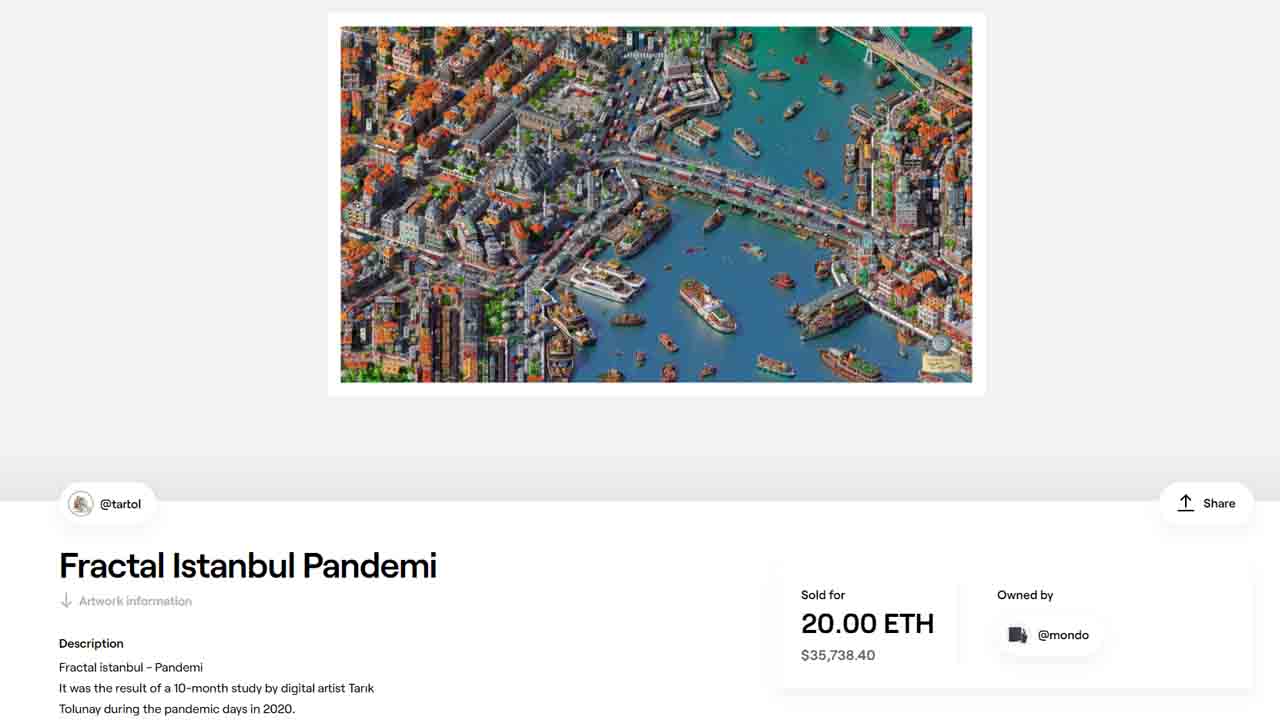36 bin dolara satılan Fractal İstanbul-Pandemi