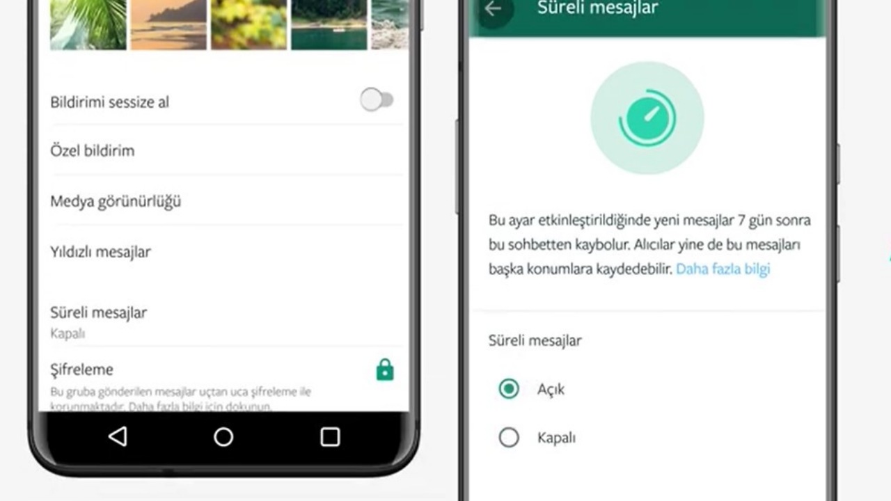 whatsapp süreli mesaj