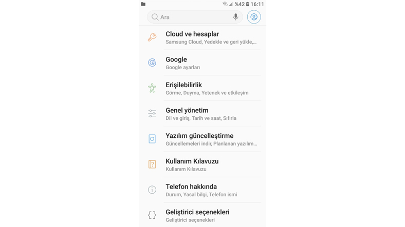 android ayarlar