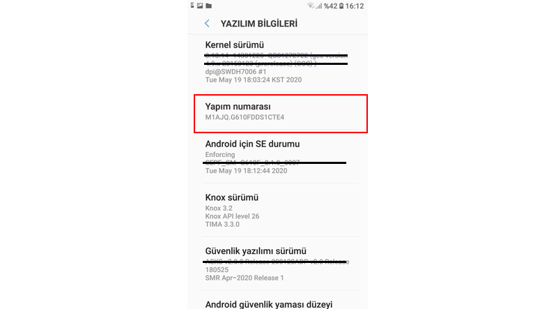 android yapım numarası