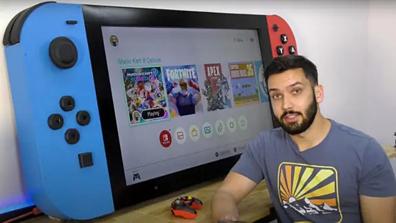 Bir YouTuber, Kendi İmkanlarıyla Dünyanın En Büyük Nintendo Switch'ini Tasarladı [Video]
