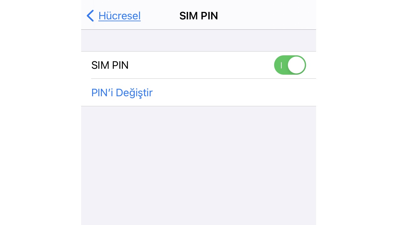 iPhone PIN kodu değiştirme, sim pin