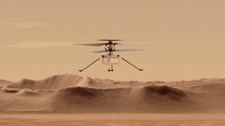 NASA, İzleyenleri Mars'ta Gibi Hissettiren Ingenuity'nin Üç Boyutlu Uçuş Videosunu Yayınladı