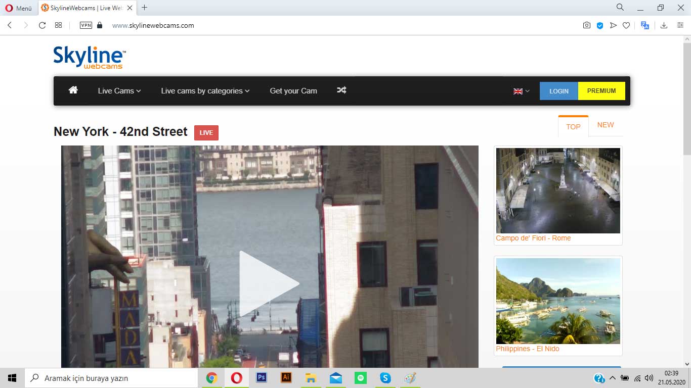 skylinewebcams.com ile sokakları izle