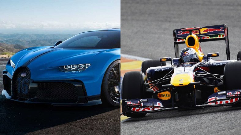 Bugatti Chiron ve Şampiyon Formula 1 Aracı Karşı Karşıya Geldi [Video]