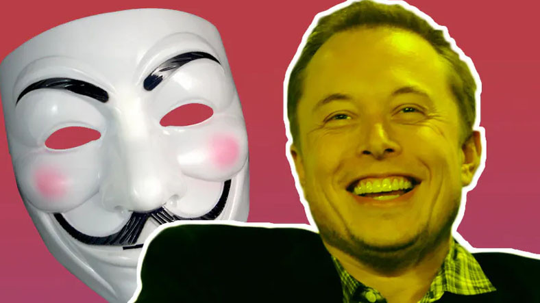 Elon Musk'tan, Anonymous'un Tehdit İçerikli Videosunu Dikkate Almadığını Gösteren 'Gülücüklü' Emoji
