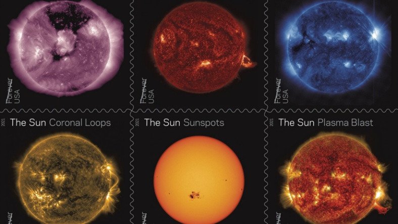 NASA'nın Birbirinden Işıltılı Güneş Fotoğrafları, ABD'de Posta Pulu Oldu