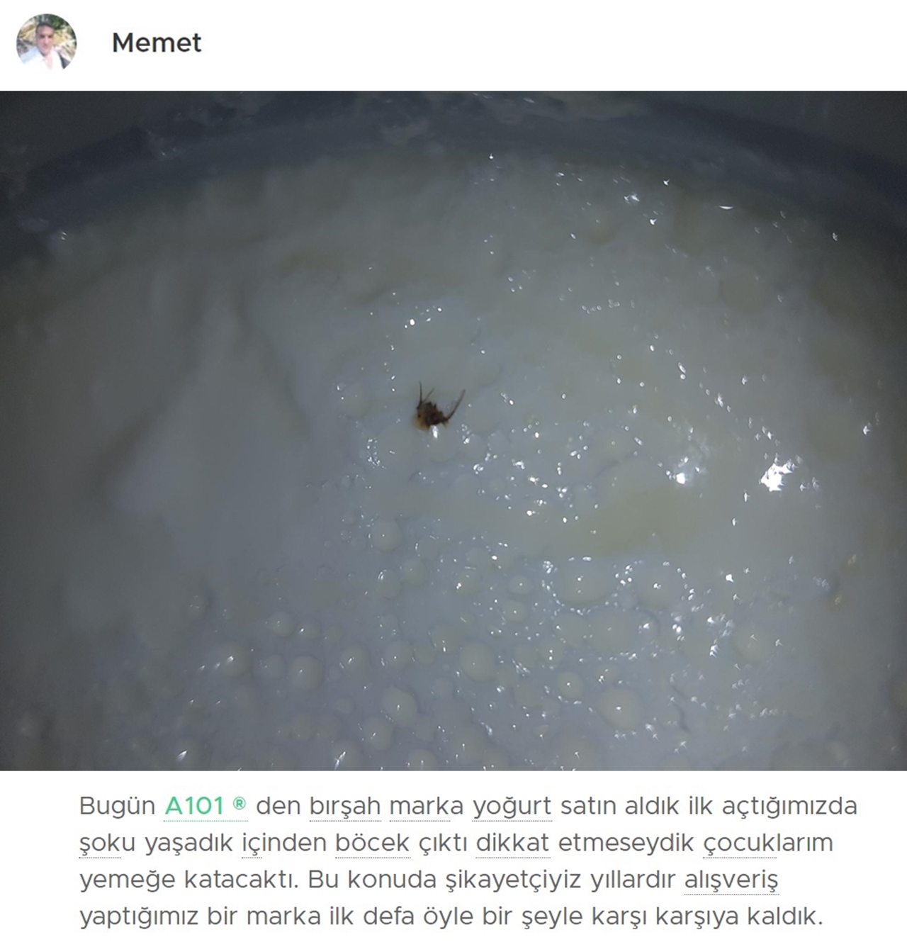 a101 yoğurt böcek