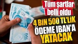 4 BİN 500 TL’LİK ÖDEME YATIRILACAK