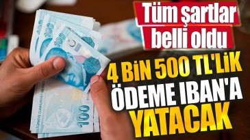 4 BİN 500 TL’LİK ÖDEME YATIRILACAK